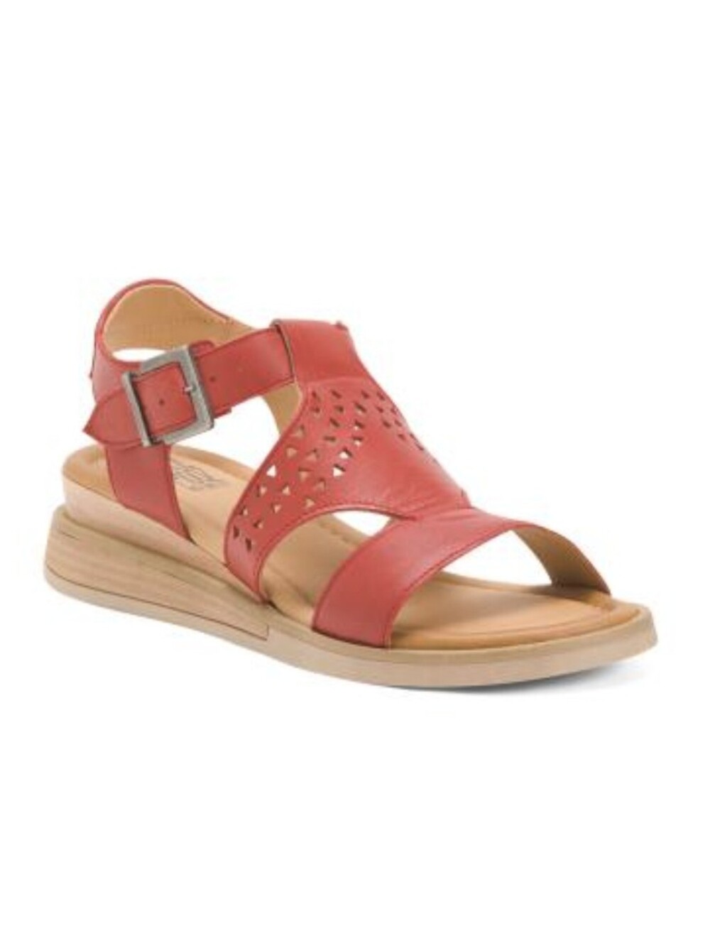 Miz Mooz Red Leather Cutout Slingback Sandals Size 39 Padded Heel Strap